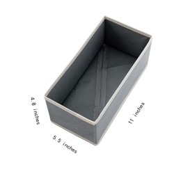 DOUUGGEE Sock Drawer Organizer 3 Pack Light Gray, 11'x5.5'x4.8', Dresser Drawer Dividers for Closet, Fabric Storage Bins for Underwear Baby Clothes