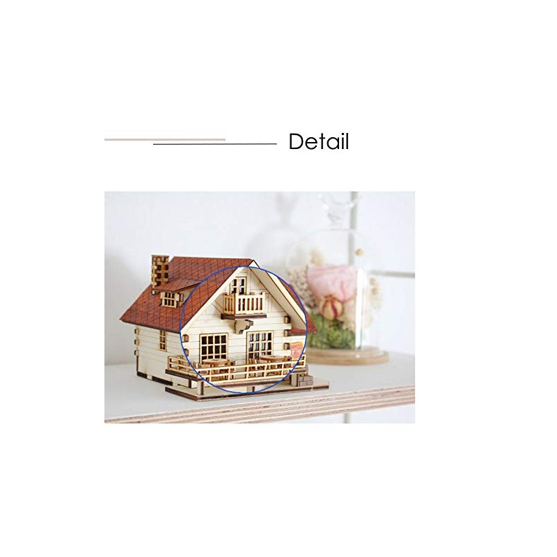 Young Modeler Desktop Wooden Model Kit Log House Cafe