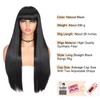 WIGER Long Black Wigs with Bangs Straight Black Hair Dye