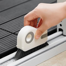 AHUIFT Groove Cleaning Brush Window Track Cleaning Tools 2 In 1 Grout Cleaner Tool Grip Brush Hard Bristle Crevice Cleaning Brush For Sliding Door Track, Window Sill, Window Seal