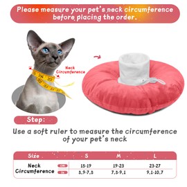 Cat Cone Collar Soft Small, Cat Recovery Collars & Cones Cat Cone Collar Soft Kitten Elizabethan Collar for Cat Small Dog Cone Kitten Recovery Cone Cat Neck Donut(Pink, S)