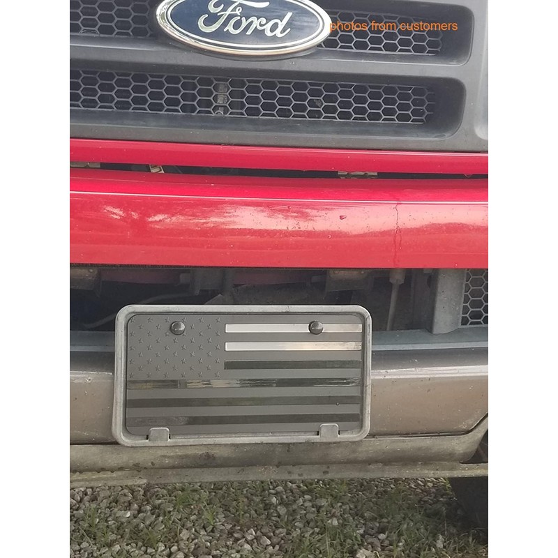 Embossed Black American Flag License Plate Frame Premium Quality Thick