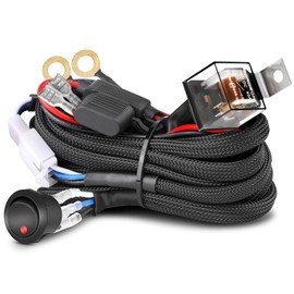 Wiring Harness 1 Lead, Niking Auto Wiring Harness Kit for LED Light Bar Fog Light Work Light 12V 40A Rock Switch Relay Fuse Nylon Heavy Duty Wire Kits Offroad LED Pods Wire Kit for Truck UTV ATV Boat