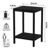 SAYGOER Black End Tables 13.3''D Small Side Table with Storage