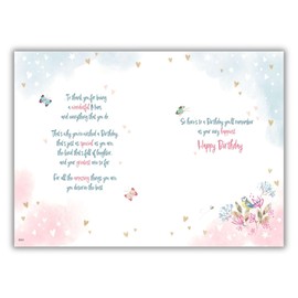 IC&G Very Special Mum Birthday Card - Happy Birthday Card with Floral Garden Design and Embossed Foil and Flitter Details - Birthday Card for Women