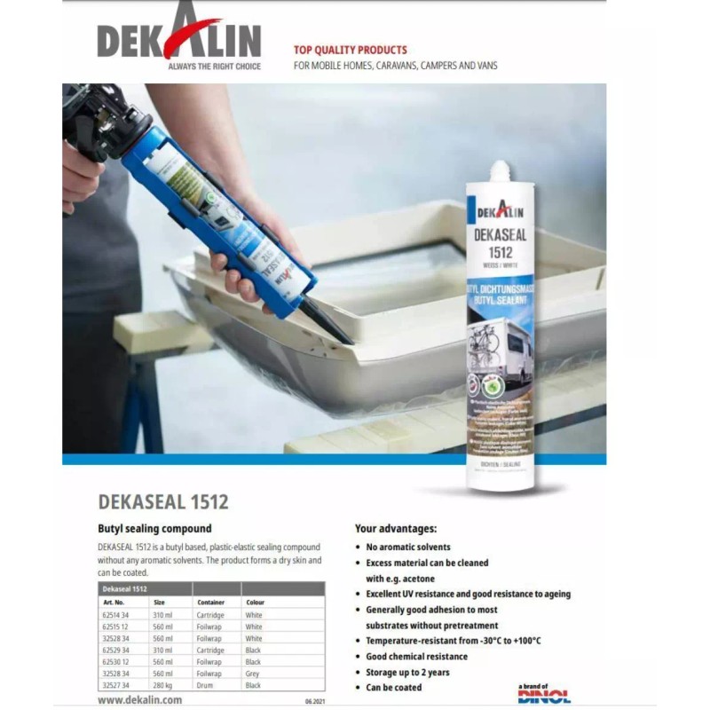 BAG DEKALIN Dekaseal 8936 Elastic Adhesive & Sealant Cartridge Anthracite