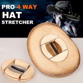 Hat Stretcher 4 Way, Hat Stretcher for Fitted Hats Size 6 7/8 to 8 1/2, Extender Widener Reshaper Fits All Caps - Solid Wood, Heavy Duty of Hats Jack Stretchers for Cowboy Baseball Caps