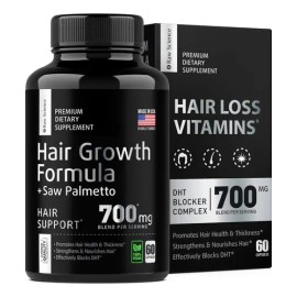 Bloquedor Dht Con Biotina, Colageno, Zinc, 700mg Hecho Usa Sabor Sin Sabor