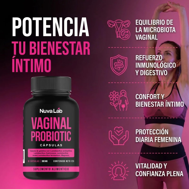 Probiótico Vaginal NuvaLab con Prebióticos y XOS para Salud Íntima