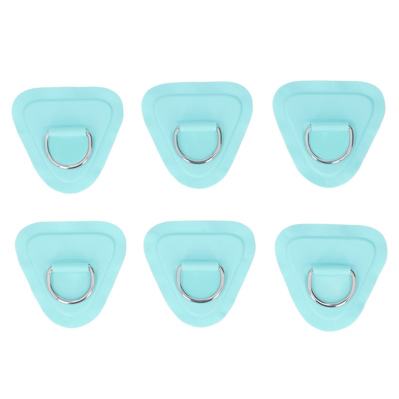 6Pcs PVC D Ring Patch Elastic Rope Set Stainless Steel