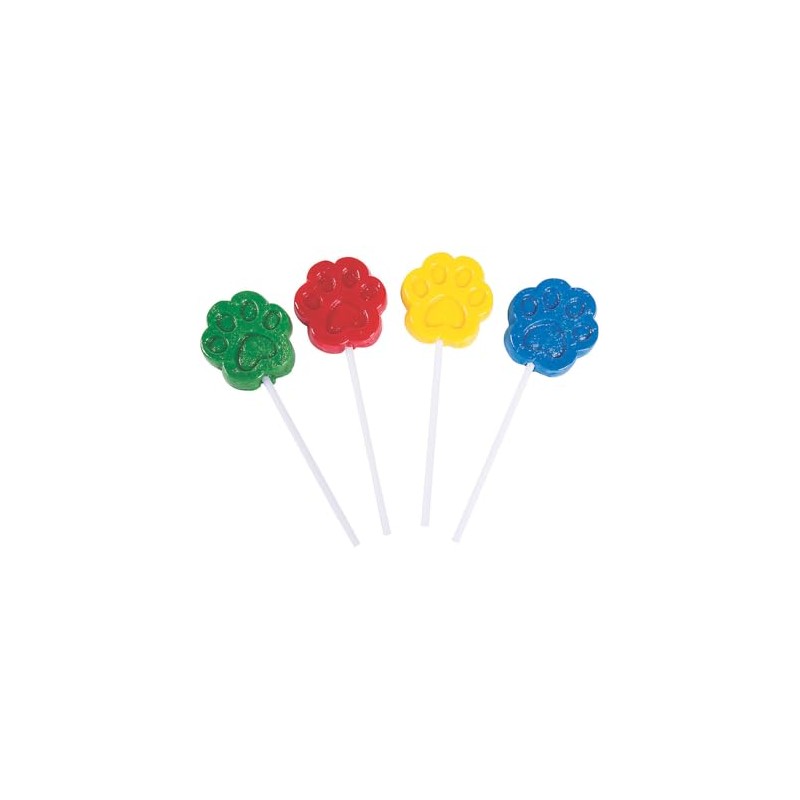 Paw Print Suckers (Set of 12 individually wrapped lollipops) Party