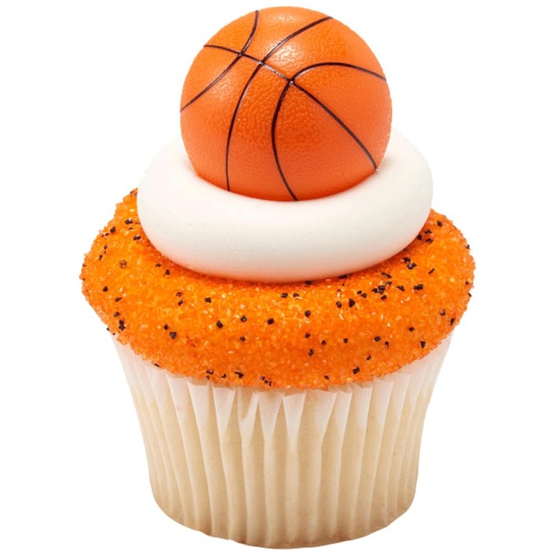 Basketball Cupcake Rings - 12 ct