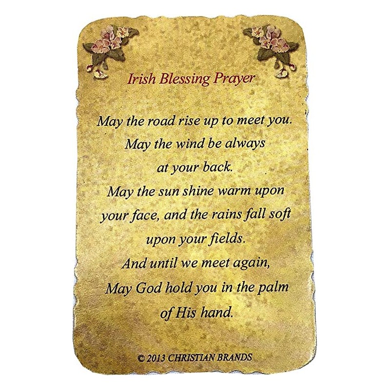 CB Catholic St Patrick Green Glass Marble Bead Rosary Gift