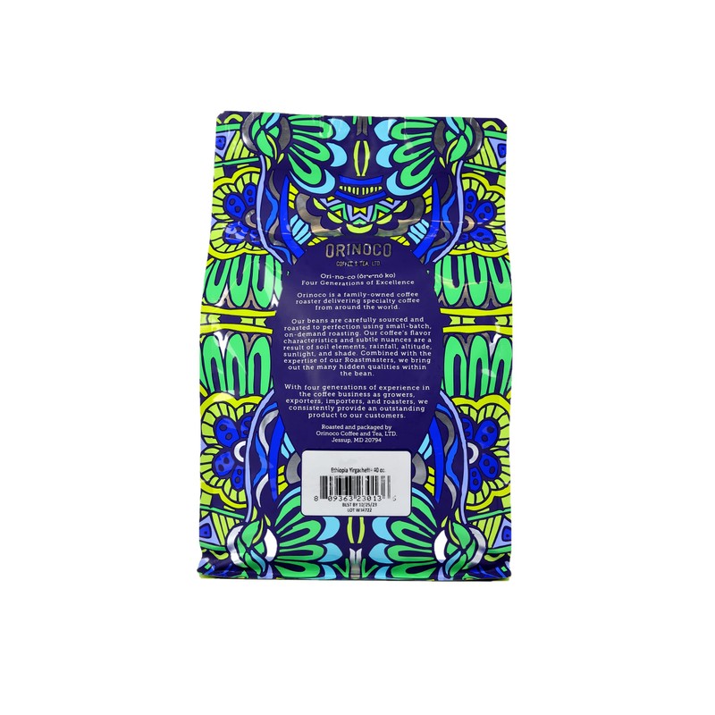 Orinoco Ethiopian Yirgacheffe 2.5lb bag, Medium Roast, Whole Bean Coffee,