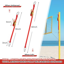 MiniInflat 2 Pcs Volleyball Net Ratchet Tension Strap Heavy Duty Net Tensioning Lever Ratchet Volleyball Poles Rope Tightener