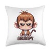 Grumpy monkey meme Throw Pillow