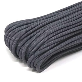 Richbond (TIGER) C-601 Paracord [Dark Gray] 1.6 ft (5 m) Diameter 0.2 inch (4 mm), 7 Cores, Solid Color, Convenient Zipper Pack