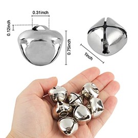 BigOtters BigOtters 50 Pcs Jingle Bells for Crafting, 1 Inch Craft Bells Bulk for DIY, Home Christmas Decoration, Silver