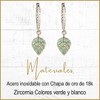 Aretes | Aretes Arracada de Hojas con Zirconia verde en