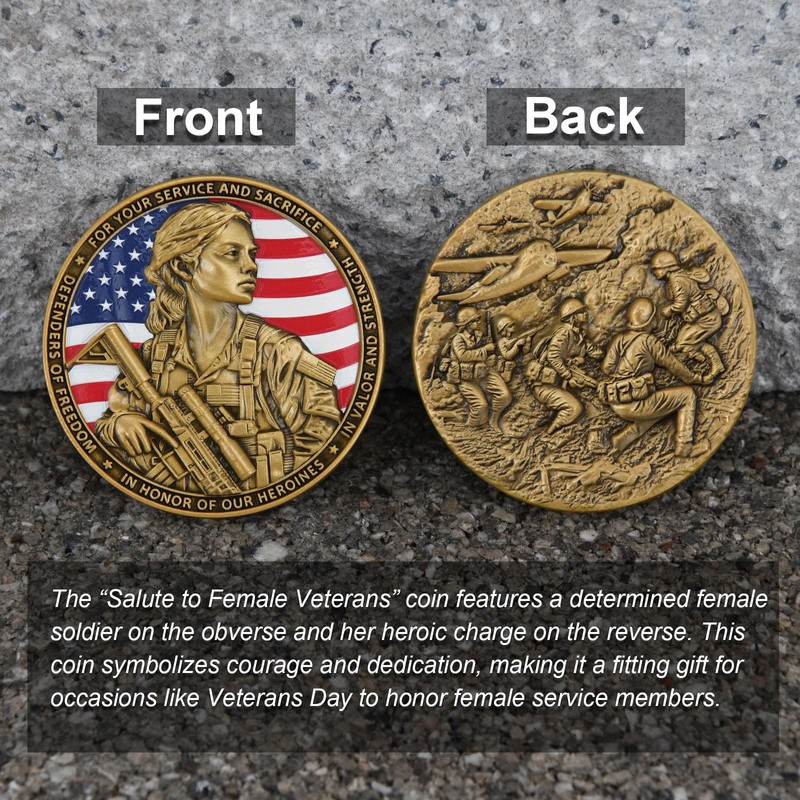 Female Veterans Challenge Coin - for Heroes，A Tribute to Courage