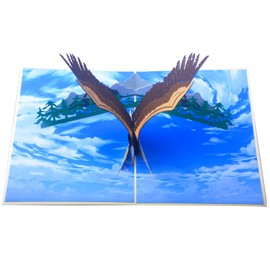 Iskueal Flying Eagle Pop Up Birthday Card, Fathers Day Card, 3D Greeting for son husbend friends Congratulations Retirement, Eagle Scout Gifts With Envelope and Note Card 5" x 7"