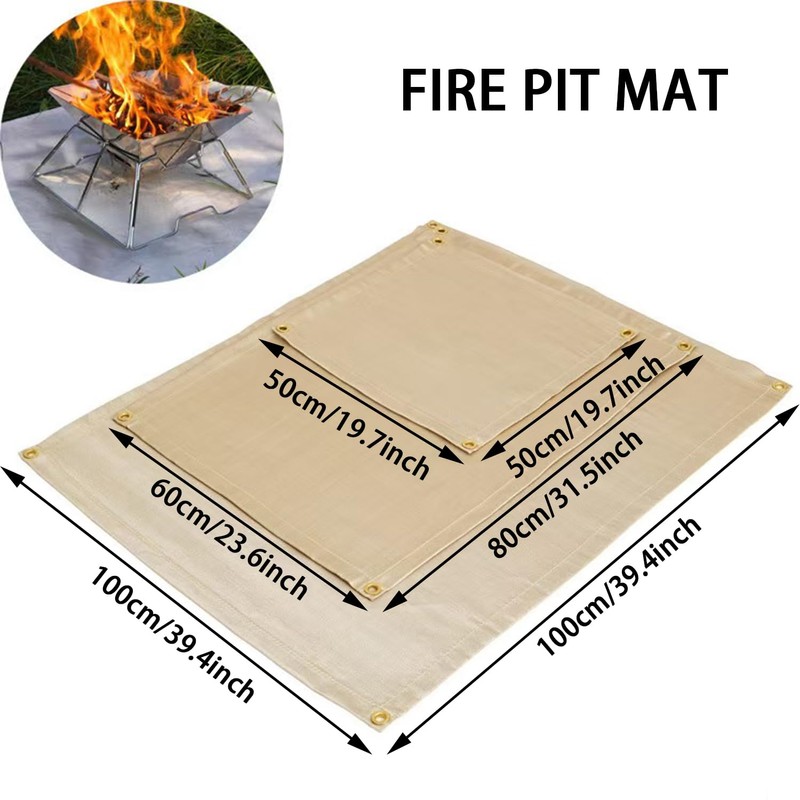 AWISEFULL Fire Pit Mat 24" x 32" Thickened Fireproof Wood