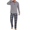 Ekouaer Mens Pyjamas Set Cotton Checked Lounge Wear Long Sleeve