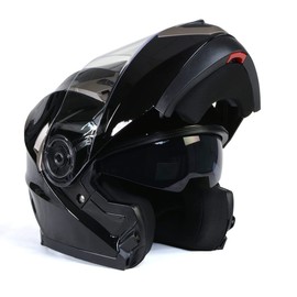 Milwaukee Helmets MPH9806DOT 'Ionized' Gloss Black Advanced Motorcycle Modular Helmet for Men and Women Biker w/Drop Down Visor - X-Large