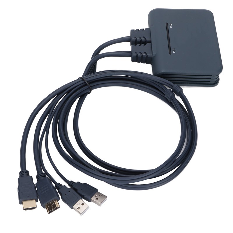 USB KVM Switch 2 Ports Wired HD Multimedia Interface KVM