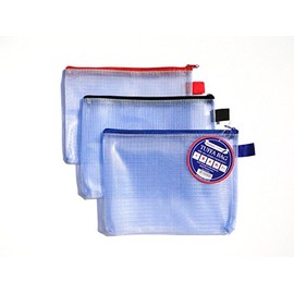 A5 Tuff Bag Zip Wallet Clear Plastic Wallets Zipped Pouch File Pencil Case Folder Water Resistant Reforced Heavy Duty Mesh Bags (Fits A5-3 Pack)