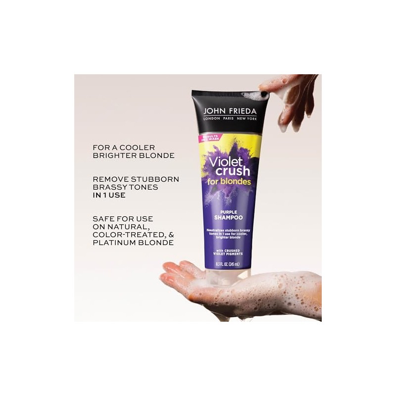 John Frieda Violet Crush Shampoo Morado, 8.3 Onzas (245 mL)
