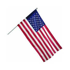 Valley Forge, American Flag, Nylon Dyed, 2.5' x 4', 100% Made in USA, Sleeved Flag, 5-Foot Brushed Aluminum Pole and Bracket