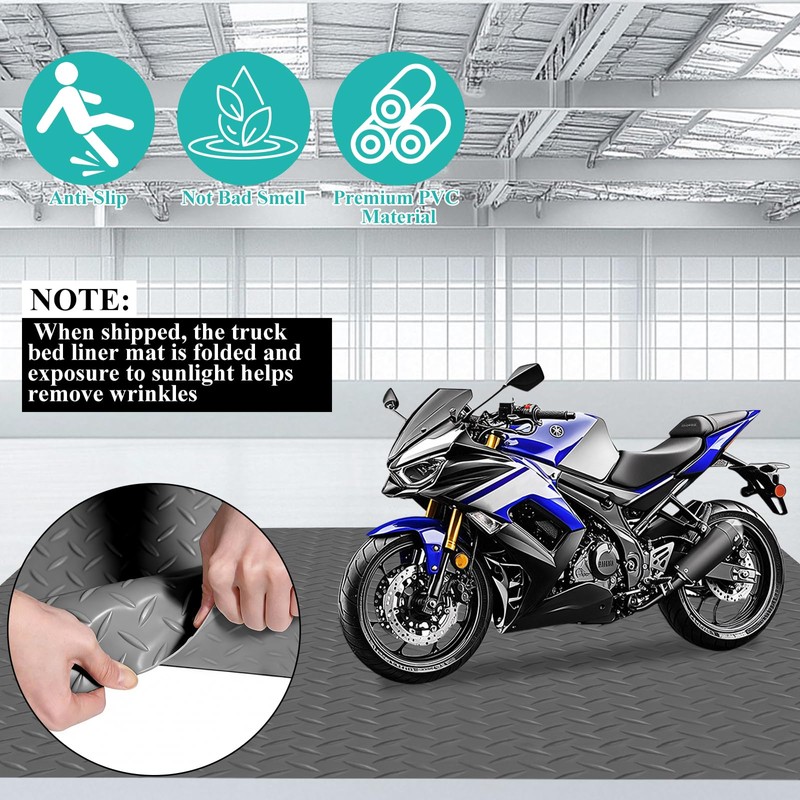 LDHHYH 4 x 6 FT Garage Floor Mat, 1.5mm Thick