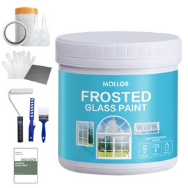 Mollor Frosted Glass Paint for Window - Window Privacy Paint, 32oz Waterproof & UV Resistant, Low Odor Frosted Glass Spray for Glass Surface in Bathroom, Room, Kitchen, Sliding Door (wirt tools)