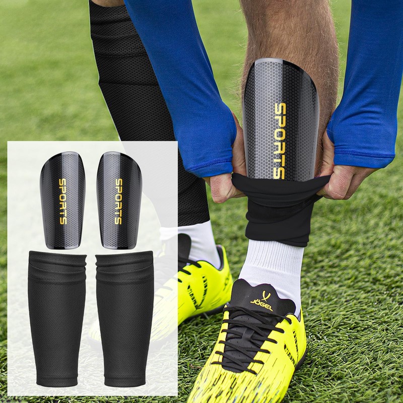Football Shin Pads with Slip Pocket and Non-Slip Lid Size
