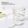 Wifehelper White Household Bathroom Waste Bin Marble Lidless Garbage Can