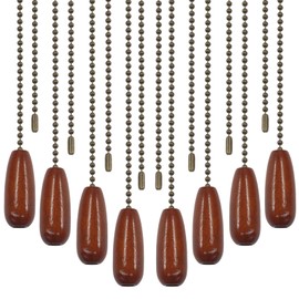 Marvexi 8Pcs Ceiling Fan Pull Chain Extender 12Inch Fan Pull Chain Decorative, Wooden Beaded Ball Chains for Ceiling Fan Light Lamp Decoration(Wooden)