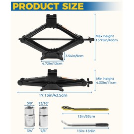 UBOG Car Jack,Car Jack and Stand Kit,Scissor Jack,Car Accessories Tire Changing Kit,Car Jack Kit,Scissor Jack for Car Kit with Tire Wrench,Universal Tire Change Car Emergency Kit for Car SUV