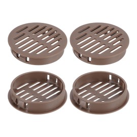 sourcing map Round Soffit Vents 2 inch, 8Pcs Brown Plastic 50mm Soffit Vent Cover - Circular Air Vent Grille - Air Flows Easily for Bathroom Home, Office, Kitchen, Cabinet, Wardrobe