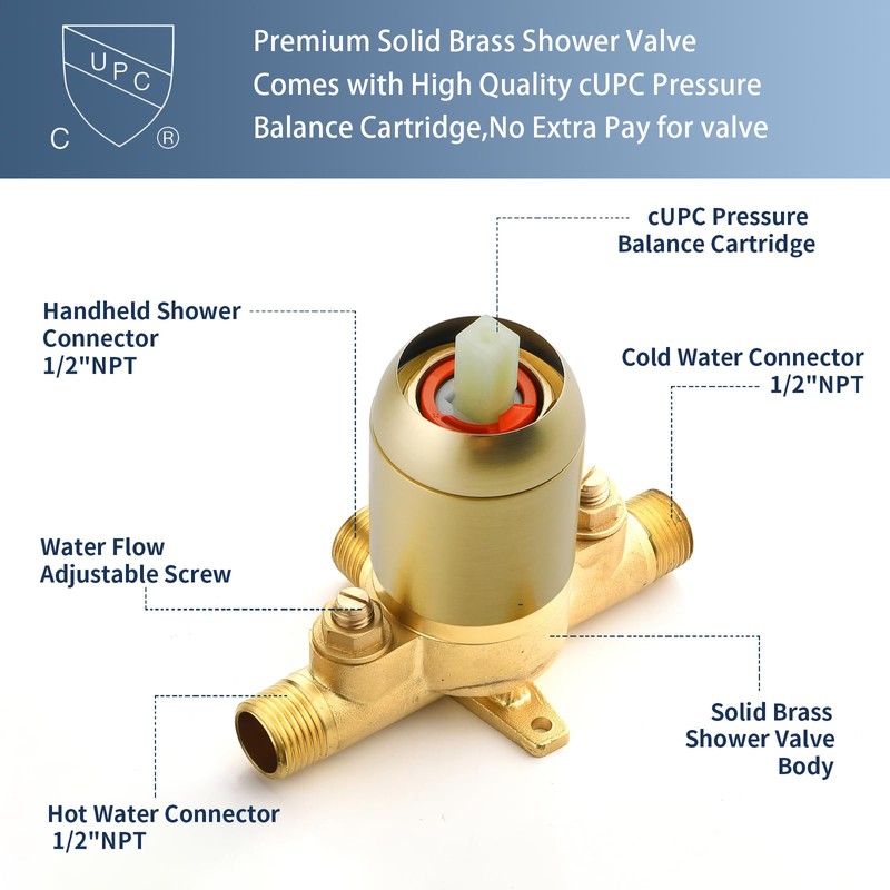 Shower Faucet Set Complete Shower Kit Dual Shower Head and