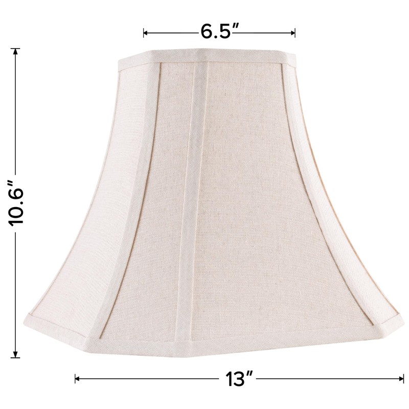 JERHOUS Beige Square Cut Corner Bell Lamp Shade Medium Lampshade