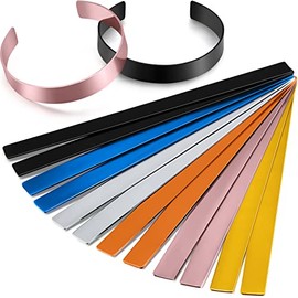 12 Pcs Anodized Aluminum Bracelet Blanks Metal Stamping Blanks Engraving Metal Stamp Bracelet Blanks for Bracelet Jewelry Making DIY Crafts Supplies, 7 x 0.5 x 0.05 Inches, 6 Colors (Fresh Color)