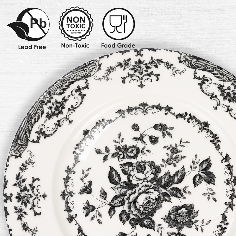HomeElves Salad Plates, 8.5 Inch Ceramic Plates Set of 6,