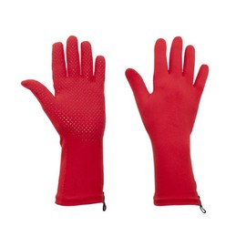 Foxgloves Grip Gardening Gloves – Over the wrist protection with silicone grip ovals on palm (Tulip Red, Large)