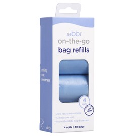 Ubbi On-the-Go Refill Bags, Diaper Disposal Waste Bags, Lavender Scented, On-the-Go Diapering Essentials, 4 Pack