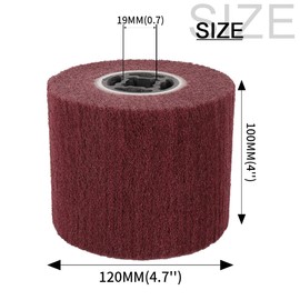 120x100x19mm Non-Woven Abrasive Wire Drawing Polishing Burnishing Wheel Flap Brush for Surface Treatment Stainless Steel, Aluminum, Copper, and More - 600 Grit