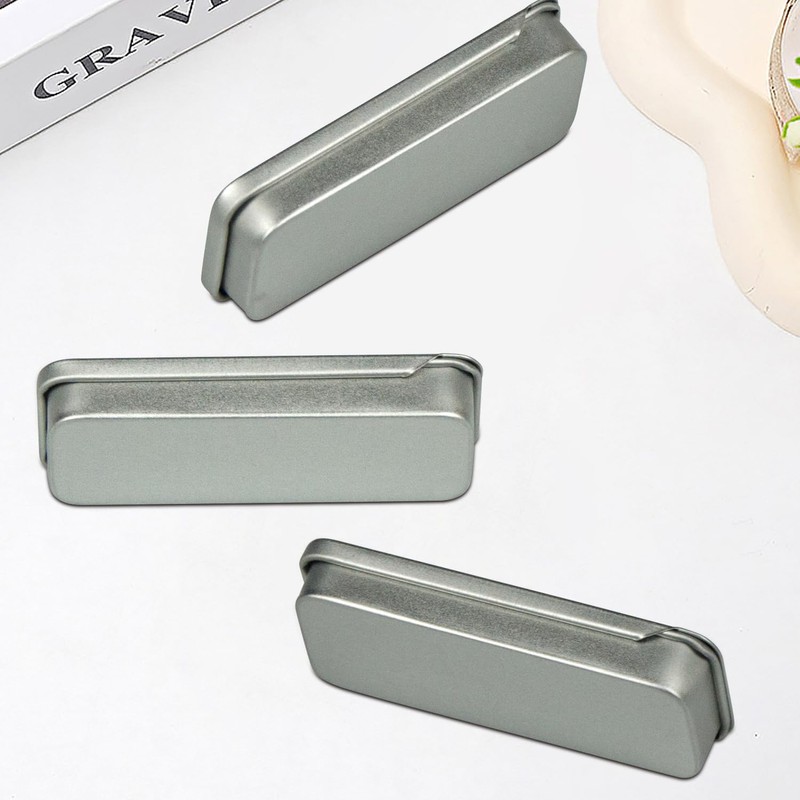 3 Pcs Mini Metal Tin Box Containers, Small Rectangular Empty