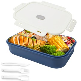 VZXZXE Children's Lunch Box with Compartments, 1400 ml, Leak-Proof Lunch Box Children with 4 Compartments and Cutlery, Lunch Box Children