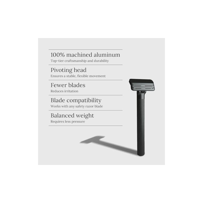 Form Razor | Aluminum Dual-Blade Safety Razor with 10 Single-Edge