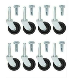 4 x Heavy Duty Hard Plastic Swivel Castor Wheels Trolley Furniture with Sockets